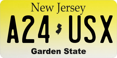 NJ license plate A24USX