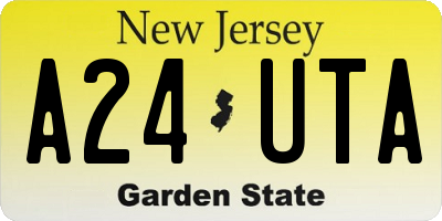 NJ license plate A24UTA