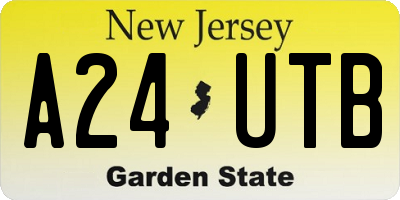 NJ license plate A24UTB