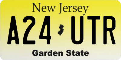 NJ license plate A24UTR