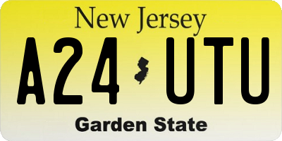 NJ license plate A24UTU