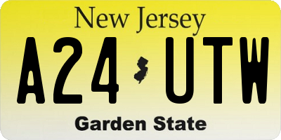 NJ license plate A24UTW