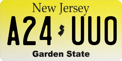 NJ license plate A24UUO