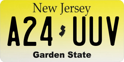 NJ license plate A24UUV