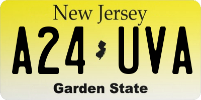 NJ license plate A24UVA