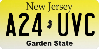 NJ license plate A24UVC