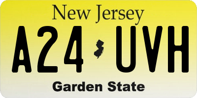 NJ license plate A24UVH
