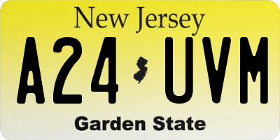 NJ license plate A24UVM