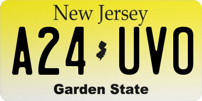 NJ license plate A24UVO