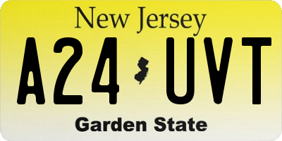 NJ license plate A24UVT