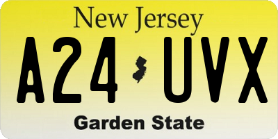 NJ license plate A24UVX