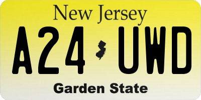 NJ license plate A24UWD