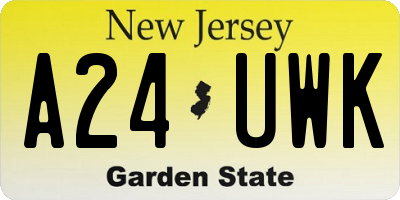 NJ license plate A24UWK