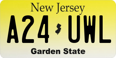NJ license plate A24UWL