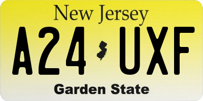 NJ license plate A24UXF
