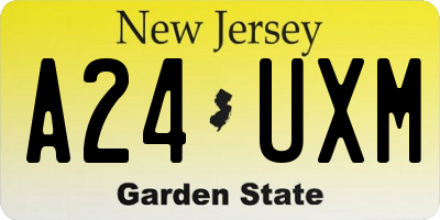 NJ license plate A24UXM
