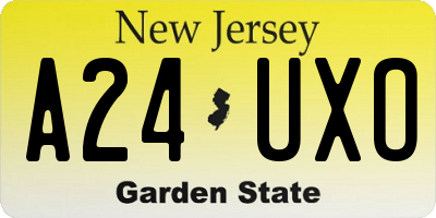 NJ license plate A24UXO
