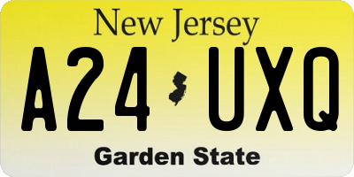 NJ license plate A24UXQ