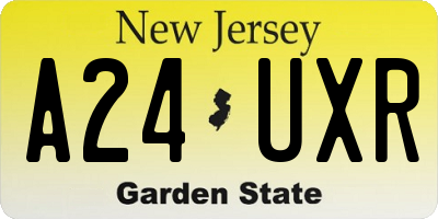 NJ license plate A24UXR