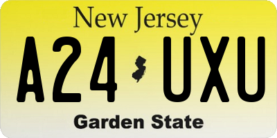 NJ license plate A24UXU