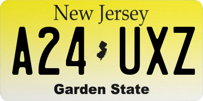 NJ license plate A24UXZ