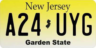 NJ license plate A24UYG