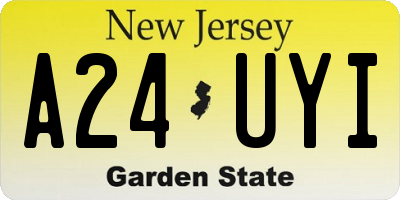 NJ license plate A24UYI