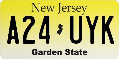 NJ license plate A24UYK