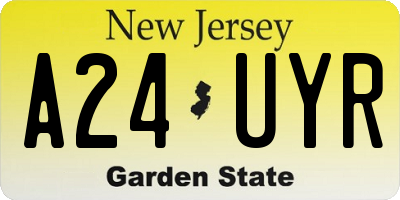 NJ license plate A24UYR