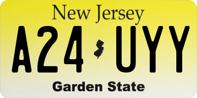 NJ license plate A24UYY