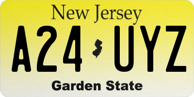 NJ license plate A24UYZ