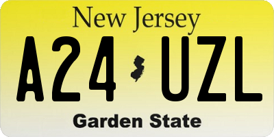 NJ license plate A24UZL