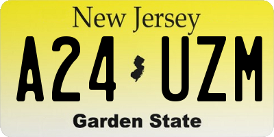 NJ license plate A24UZM