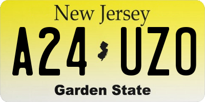 NJ license plate A24UZO