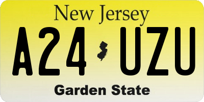 NJ license plate A24UZU