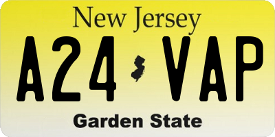 NJ license plate A24VAP
