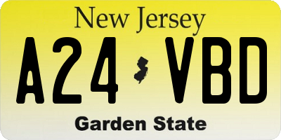 NJ license plate A24VBD