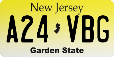 NJ license plate A24VBG