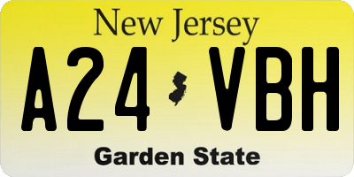 NJ license plate A24VBH