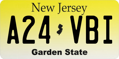 NJ license plate A24VBI
