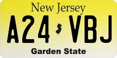 NJ license plate A24VBJ