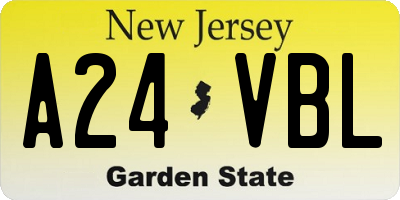 NJ license plate A24VBL
