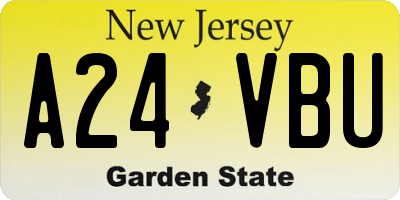NJ license plate A24VBU