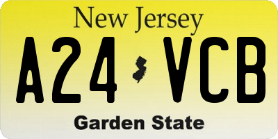 NJ license plate A24VCB