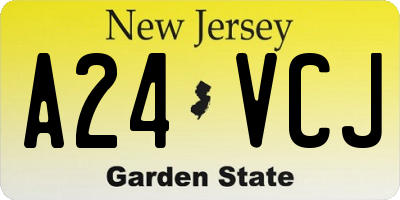 NJ license plate A24VCJ
