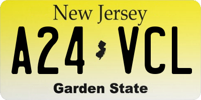 NJ license plate A24VCL