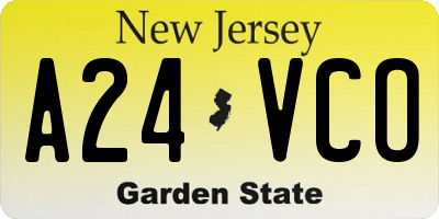 NJ license plate A24VCO
