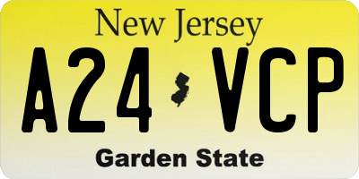 NJ license plate A24VCP