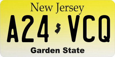 NJ license plate A24VCQ