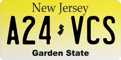 NJ license plate A24VCS
